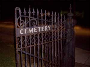 one half of the Strasburg Cemetery gate